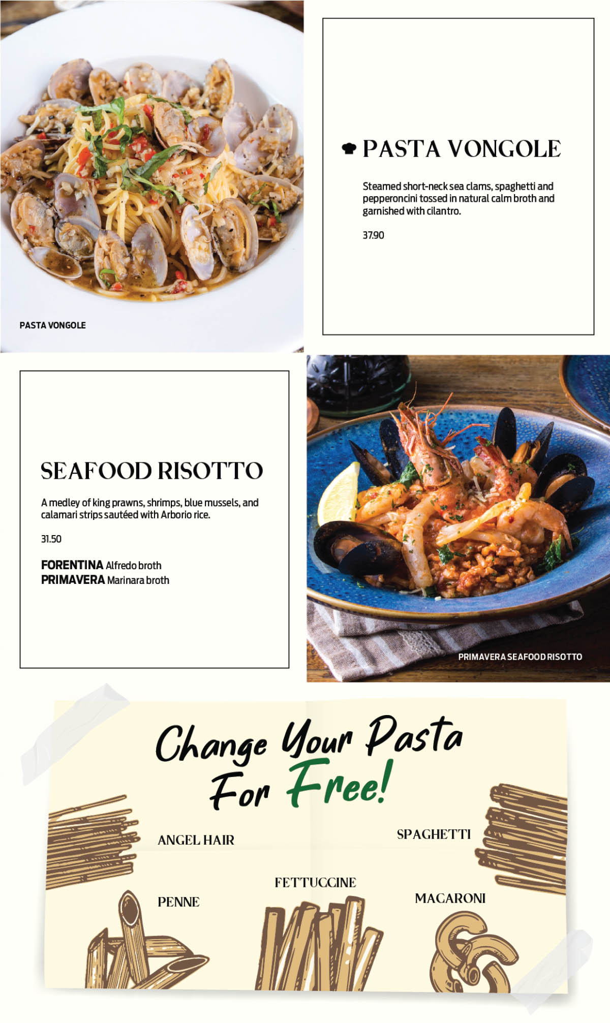 Italiannies Menu