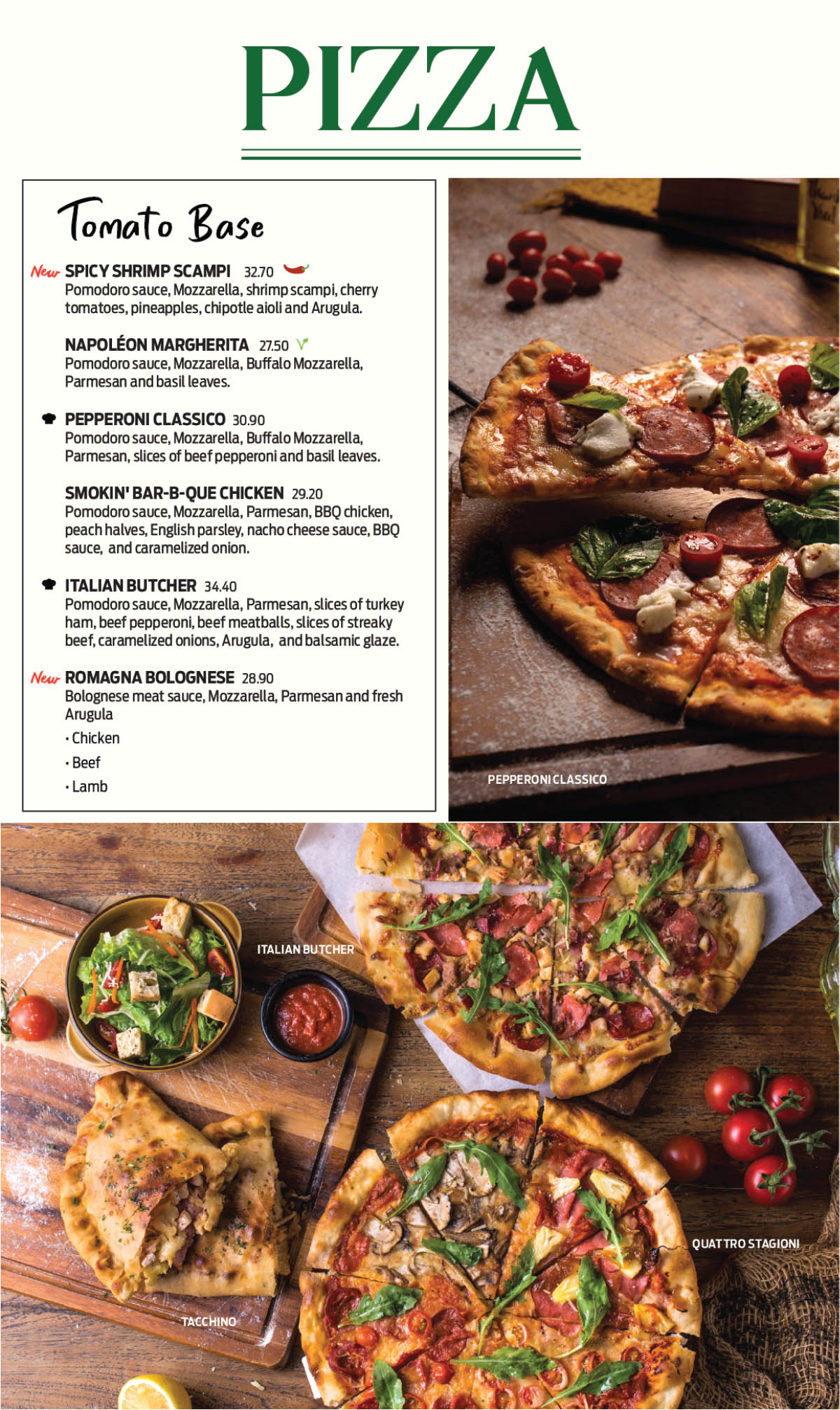 Italiannies Menu