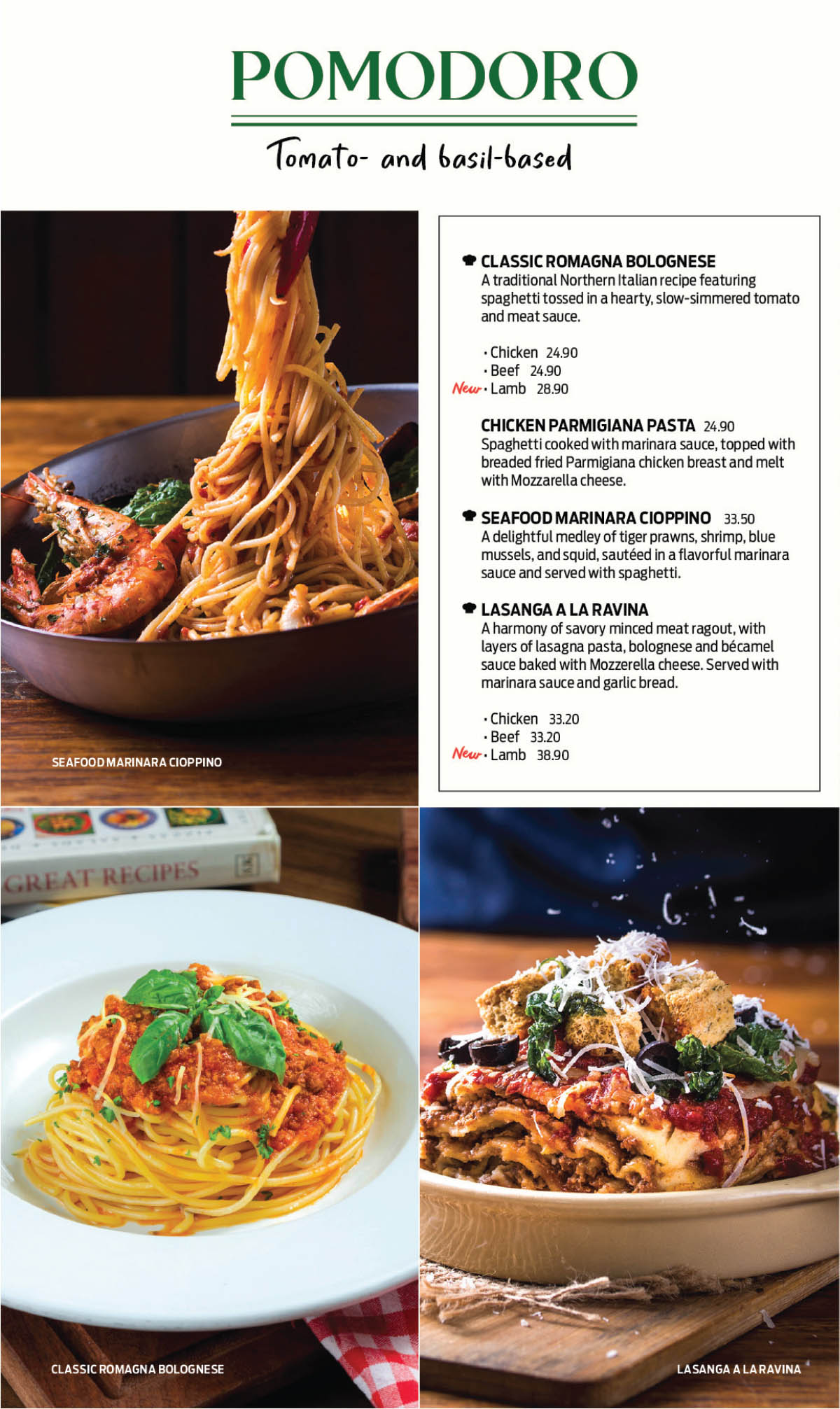Italiannies Menu