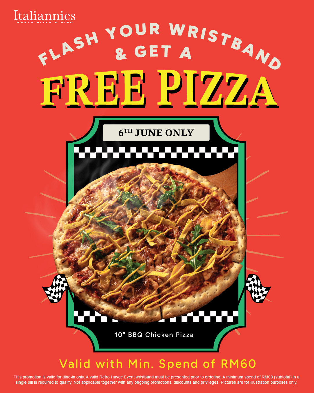 Flash Your Wristband & Get a Free Pizza