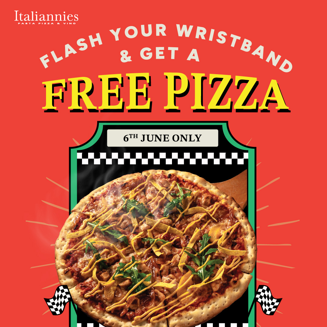 Flash Your Wristband & Get a Free Pizza