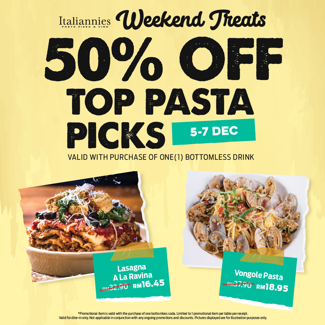 Weekend Treats: 50% OFF Top Pasta Picks