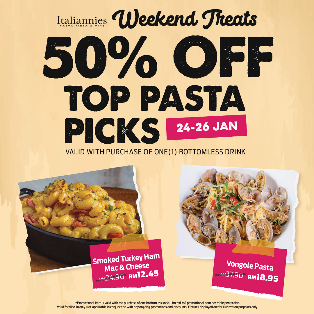Weekend Treats: 50% OFF Top Pasta Picks