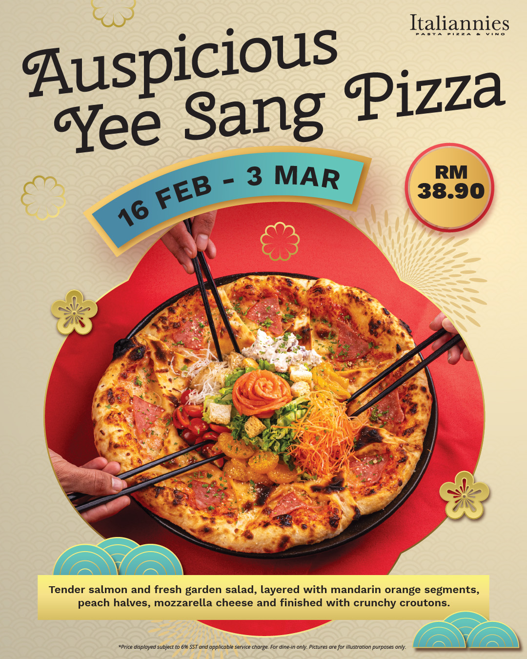 Auspicious Yee Sang Pizza