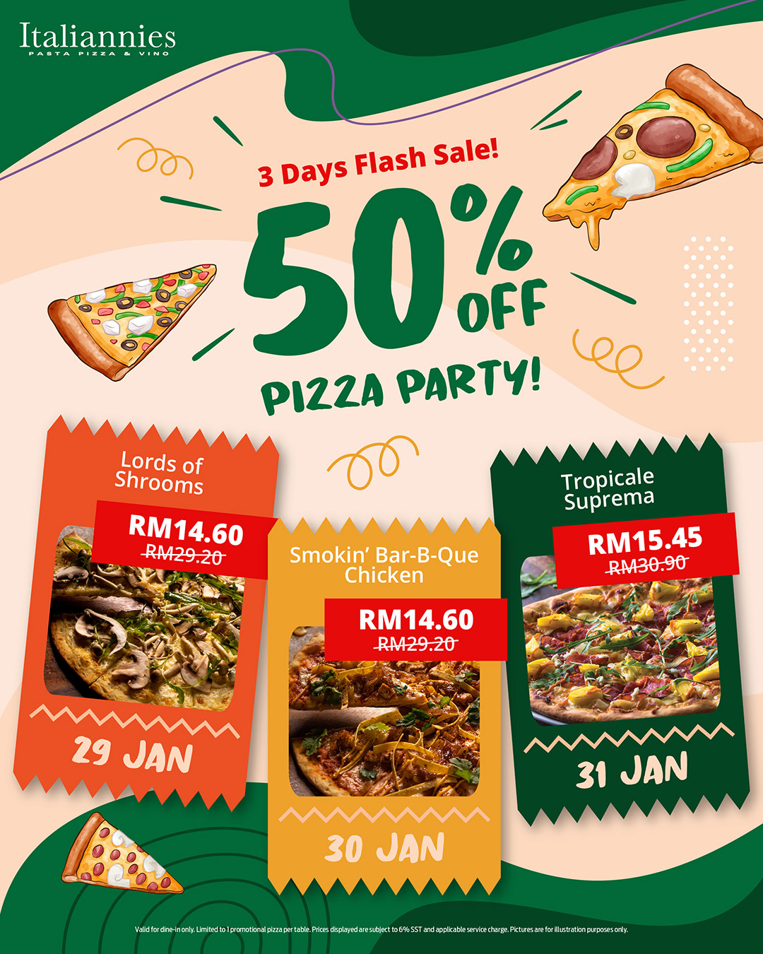 50% Off Pizza Party