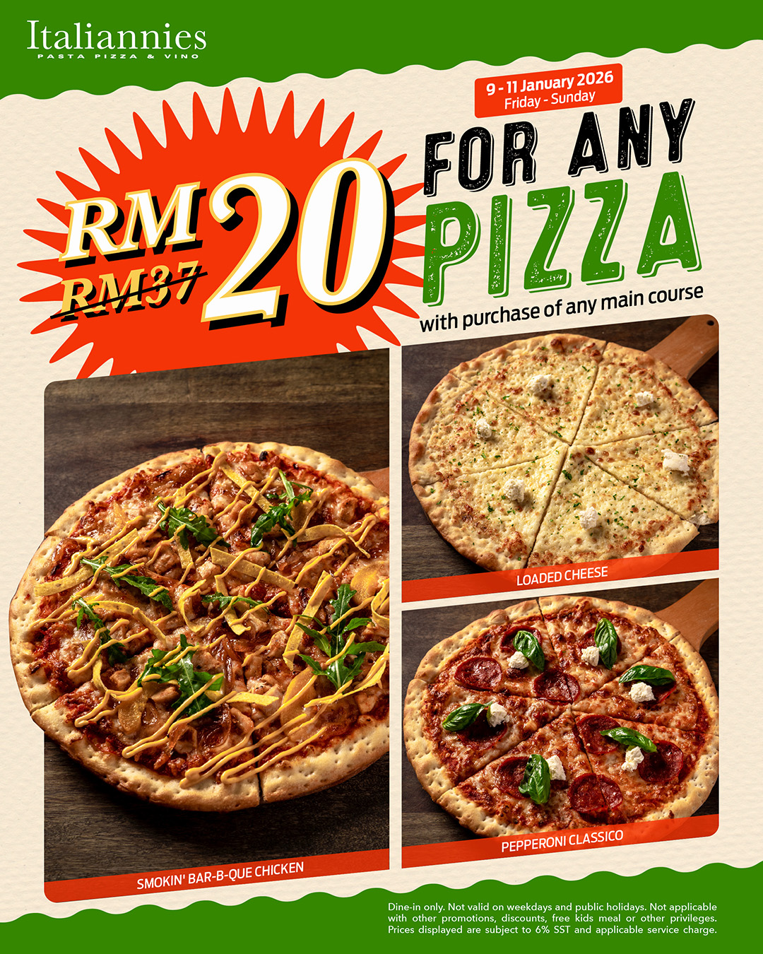 RM20 For Any Pizza
