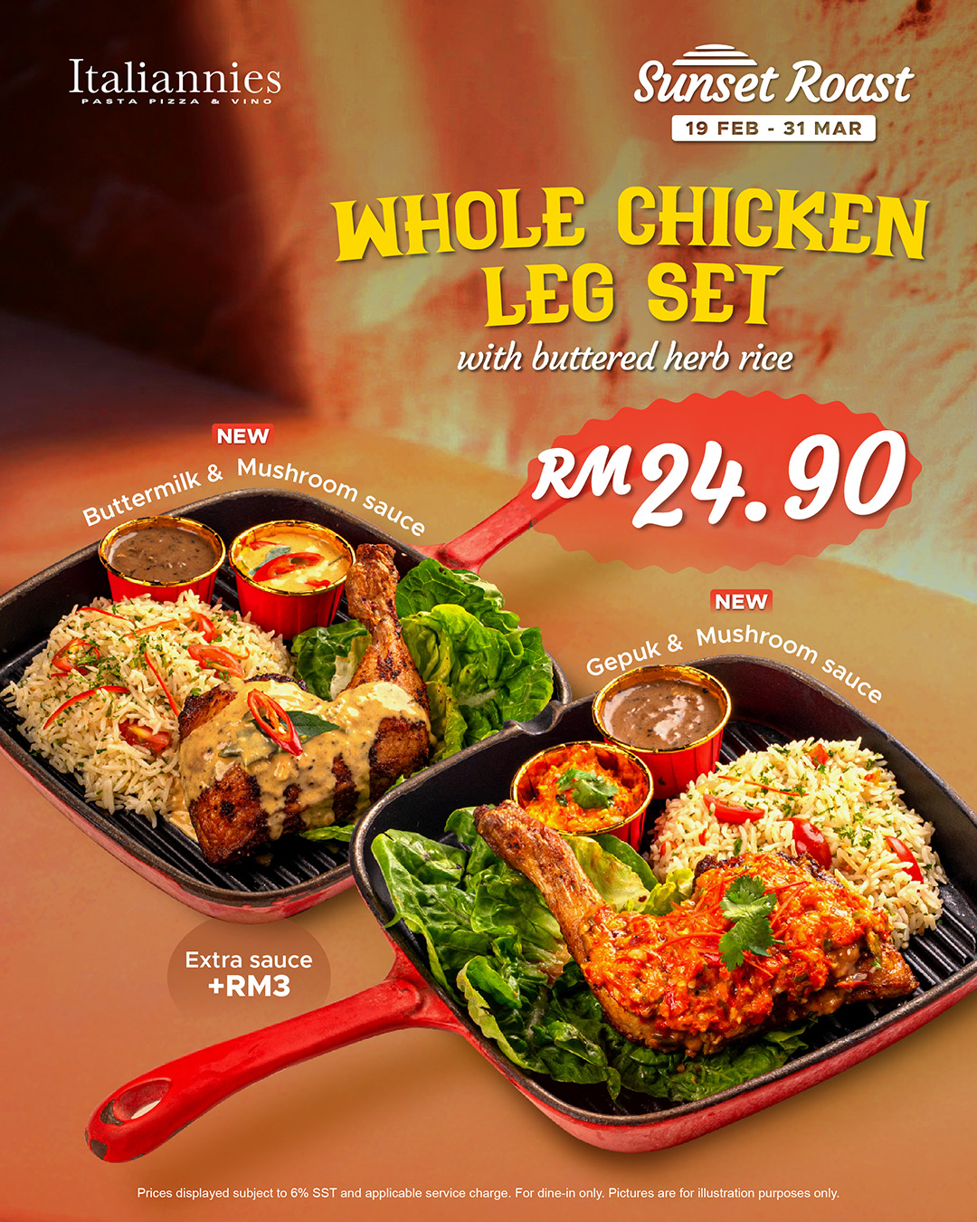 Sunset Roast - Whole Chicken Leg Set