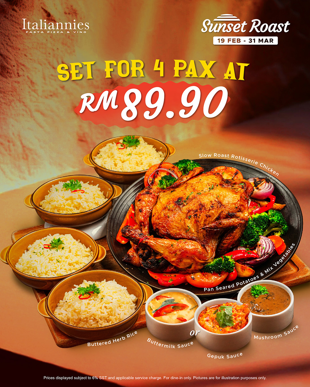 Sunset Roast - Set for 4 Pax