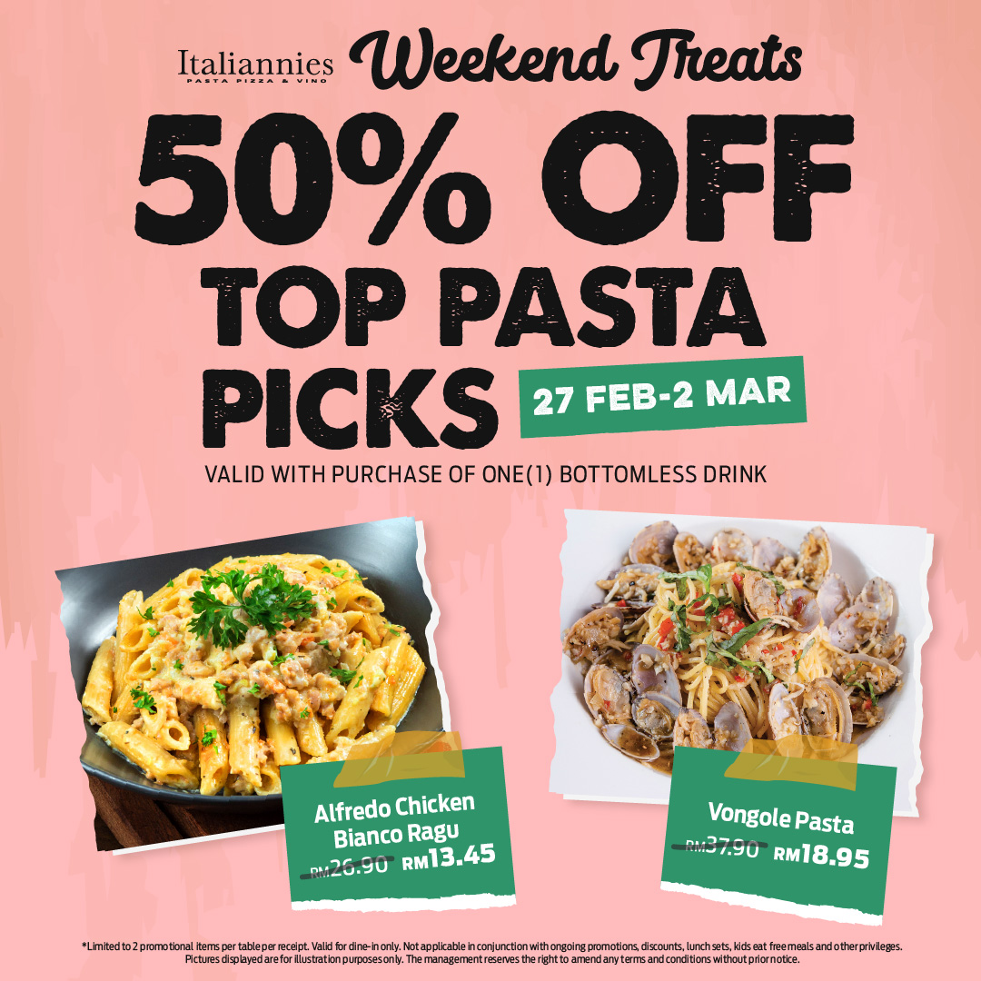 Weekend Treats: 50% OFF Top Pasta Picks