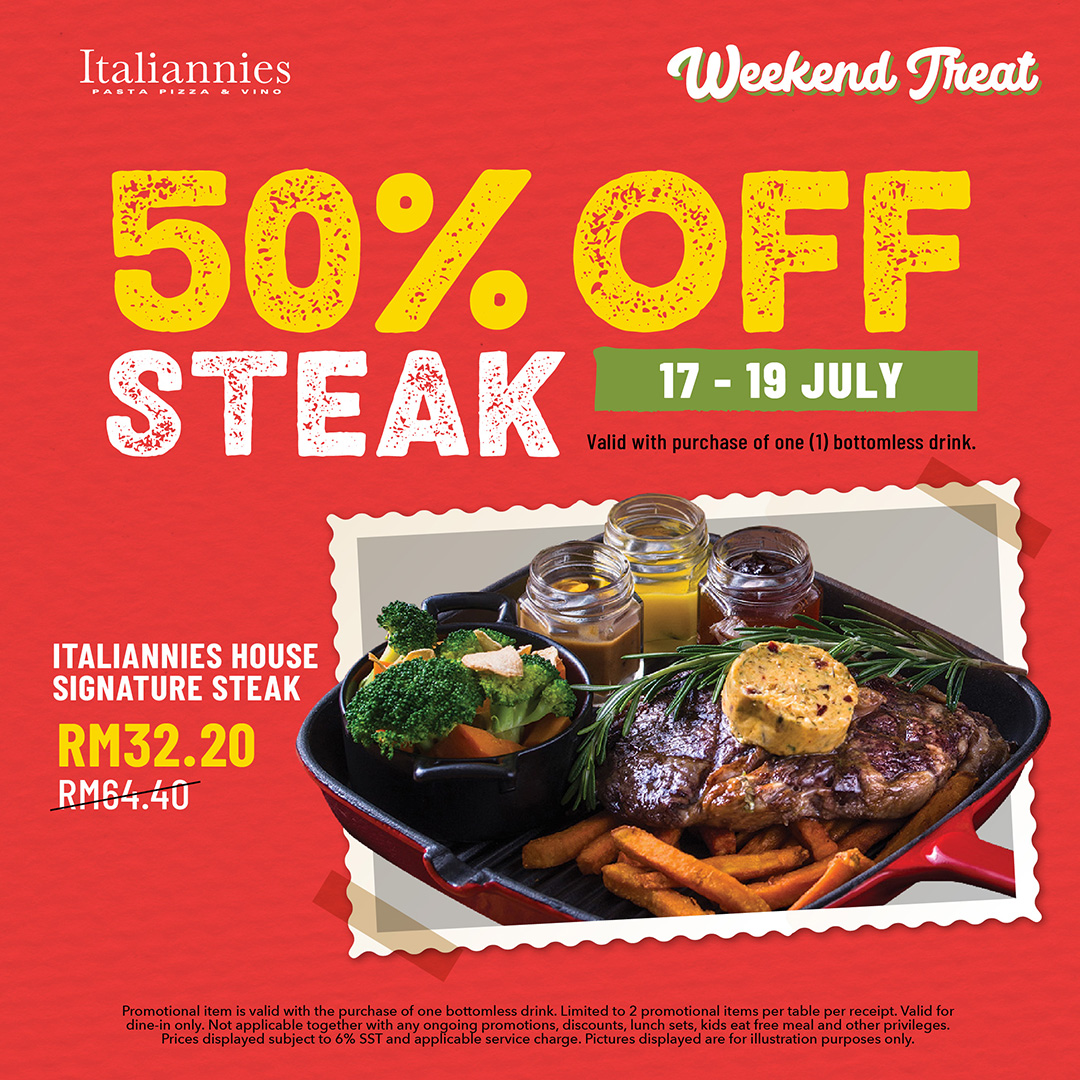 Weekend Treat: 50% OFF STEAK