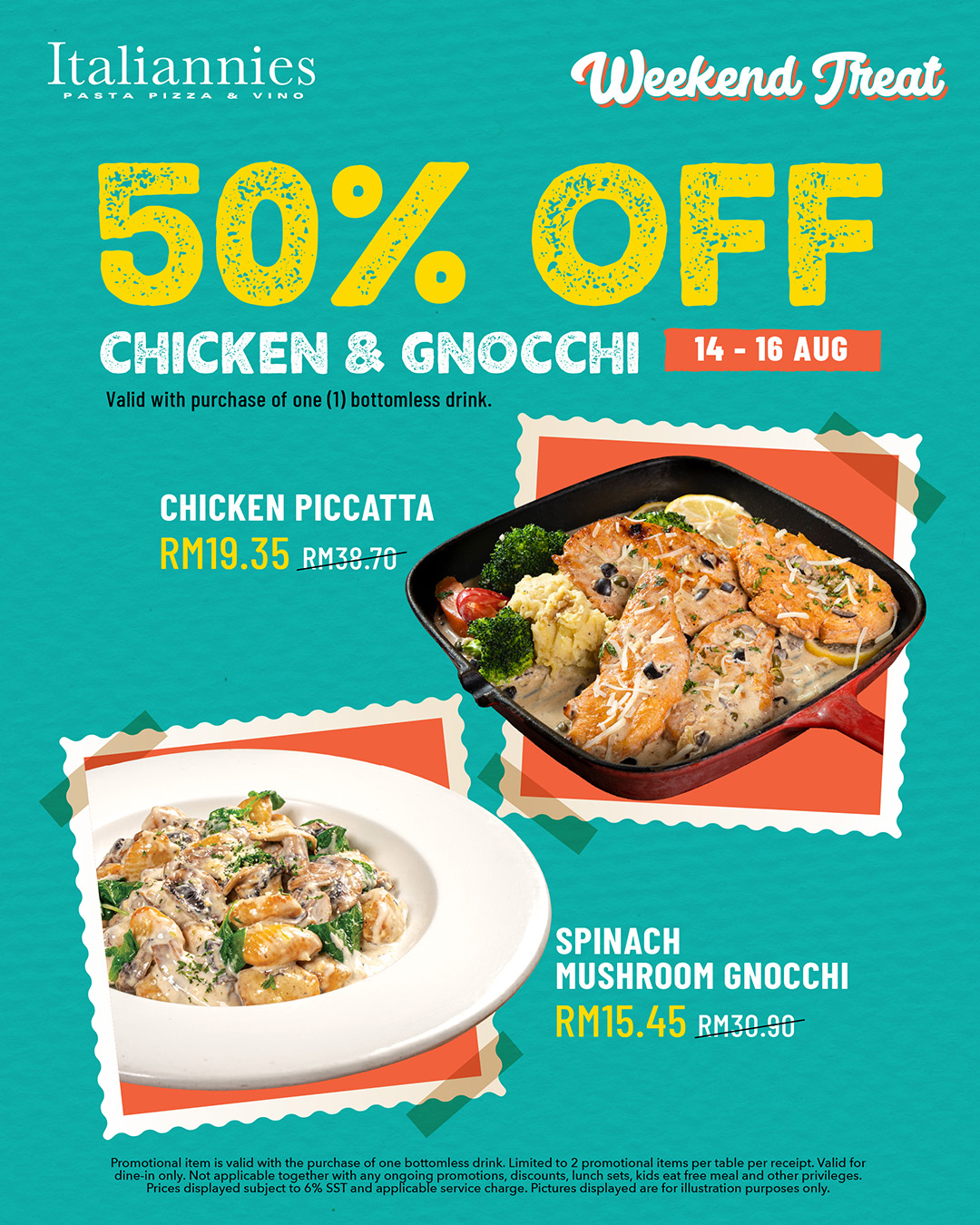Weekend Treat: 50% OFF Chicken & Gnoccchi